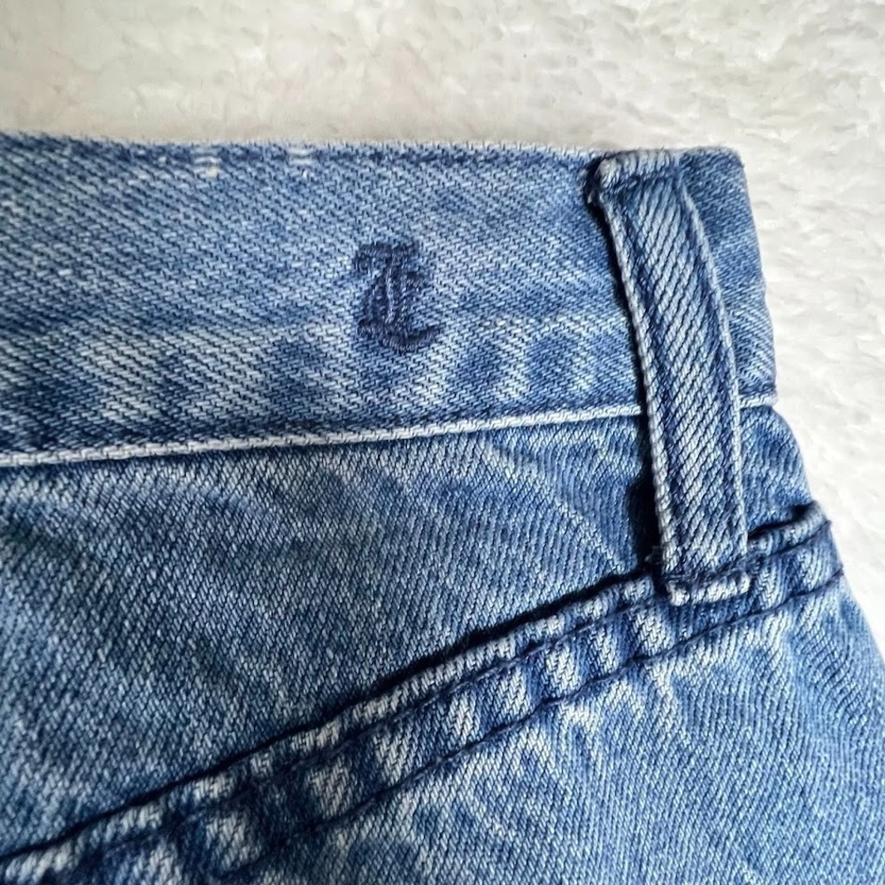 Juicy‎ Couture NWT Tie Dye Straight Leg Jeans 30 High Rise w Pink Logo Sash Y2K - Picture 6 of 12